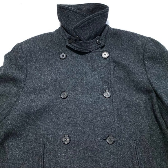 Vintage LAUREN Ralph Lauren Green Label Cropped Wool Pea Coat Jacket Size 14 - Picture 5 of 13